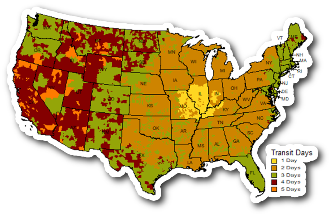 UPS Ground Map